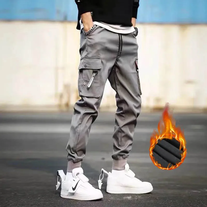 

Casual pants with thick fleece winter fashion thick men's warmth straight leg classic autumn and winter styles 2024 new men