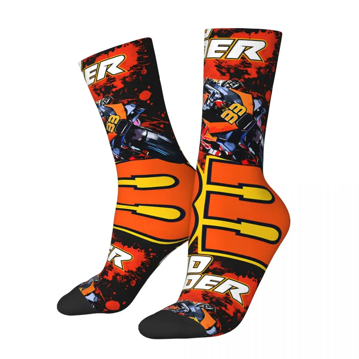 Funny Crazy Sock for Men Vigorous Hip Hop Vintage Brad Binder Number 33 Happy Quality Pattern Printed Boys Crew compression Sock