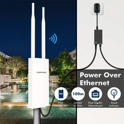 屋外wifiルーター,信号エクステンダー,ワイヤレス,長距離,イーサネットアクセスポイント,ギャップアンテナ,1200Mbps,ギガビット,2g,5.8g,500MW