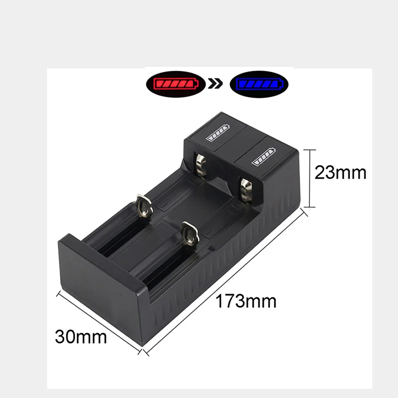 Universal 1/2 slot Battery USB Charger Smart Chargering for Rechargeable Batteries Li-ion 18650 26650 14500 Battery charger