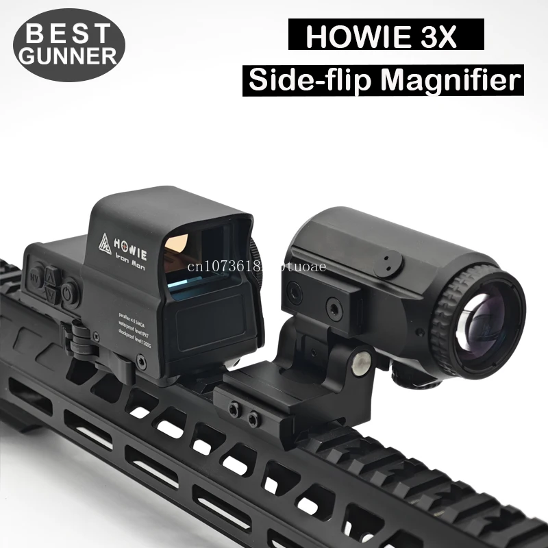 

Tactical HOWIE 3X Side-flip Magnifier Reflex Red Dot Scope Fit 20MM Rail Mount With Full Marking for Hunting IP67 waterproof