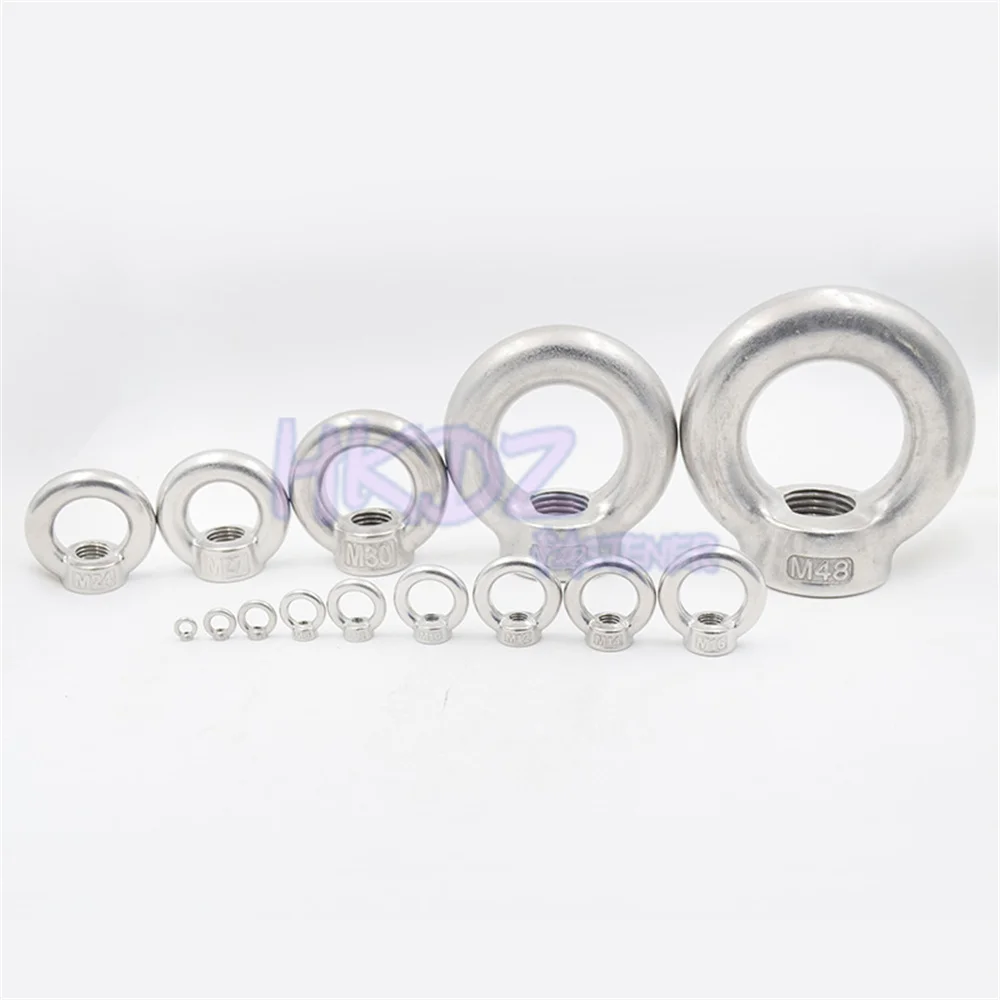 

M3 M4 M5 M6 M8 M10 M12 M14 M16 M18 M20 M24 M27 M30 M36 M42 304 Stainless steel Lifting eye nuts Ring eyebolt Ring hooking nut