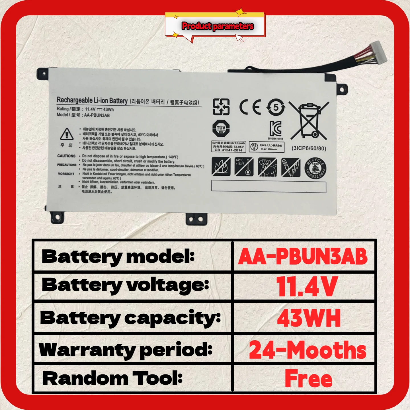 Wholesale And Retail❗❗❗ AA-PBUN3AB 43Wh Battery for SAMSUNG 5x0xM Series (NP530E5M/500R5M/740U5L)