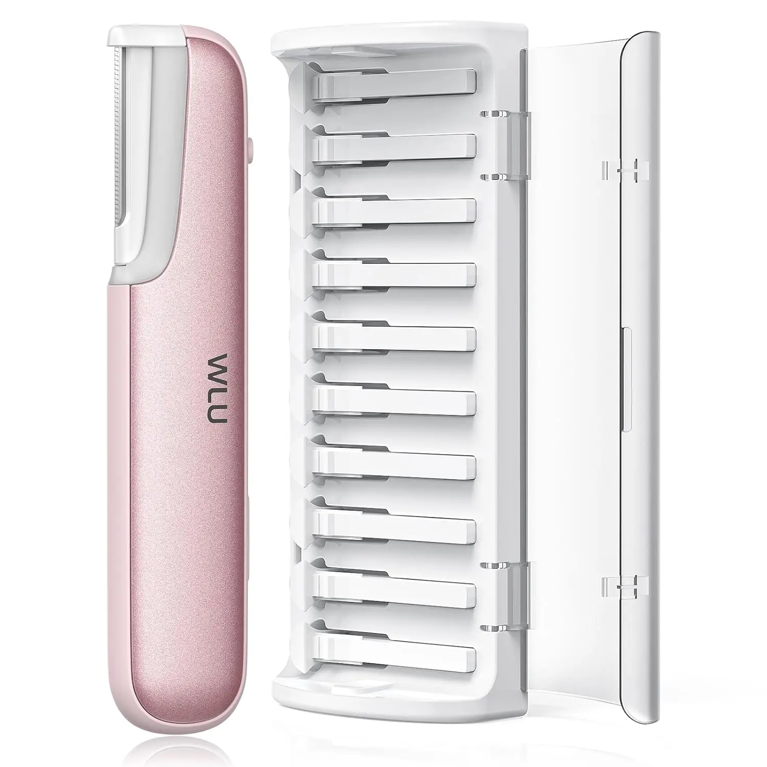 

Sonic Dermaplaning Tool for Facial Exfoliation & Hair Removal with 10 Blades, Adjustable Speeds, Pink