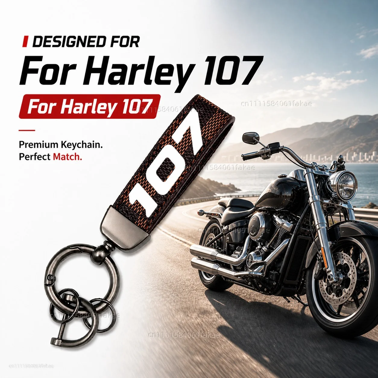 For Harley Touring Road King Electra Glide Street Glide Softail Fat Boy 107 Motorcycle Keychain Custom Logo