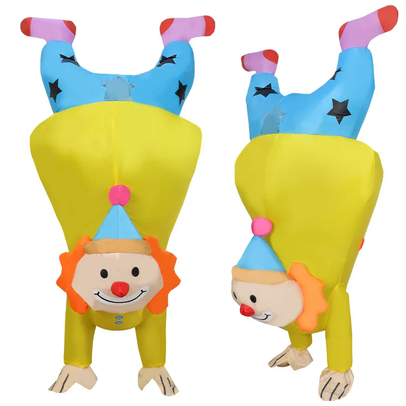 Parody Funny Series Upside Down Clown Inflatable Costume Cosplay Doll Halloween Costume Activity Children's Day Stage Costume