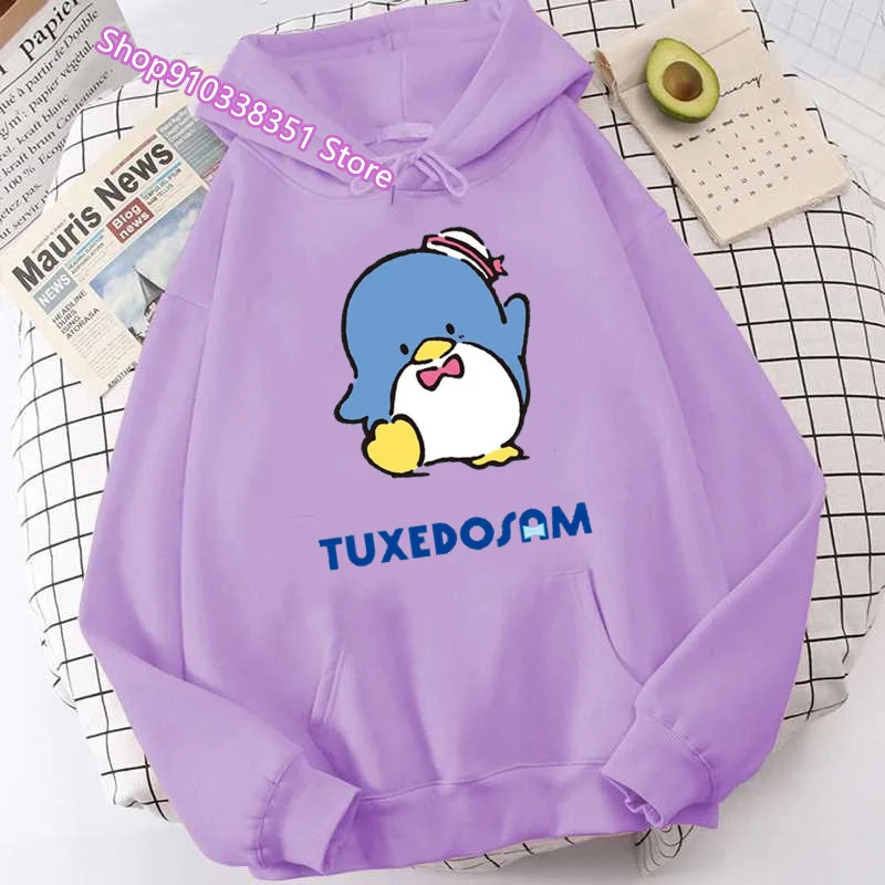 TuxedoSam Hooded For Women 2000s Aesthetic Long Sleeve Street White Hoodie Harajuku Korean Oversize Sweatshirt Ladies Sweater