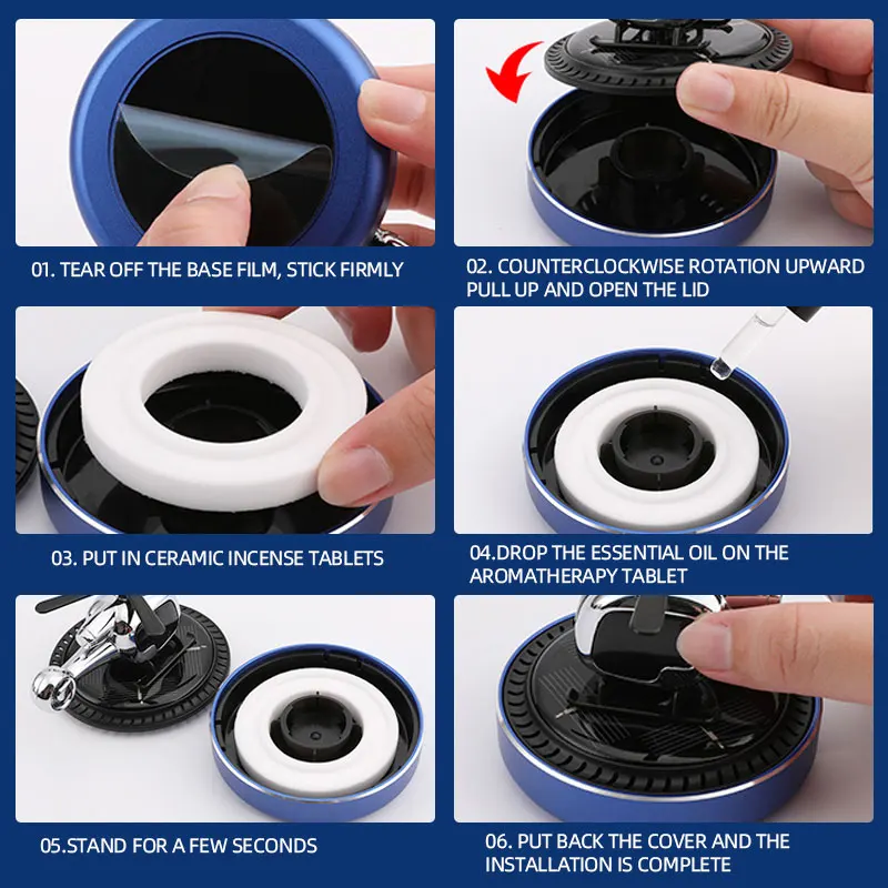 سيارة تعمل بالطاقة الشمسية طائرة معطّر الهواء هليكوبتر نوع لوحة القيادة الداخلية العطر الناشر مزيل العرق الروائح حلية #6