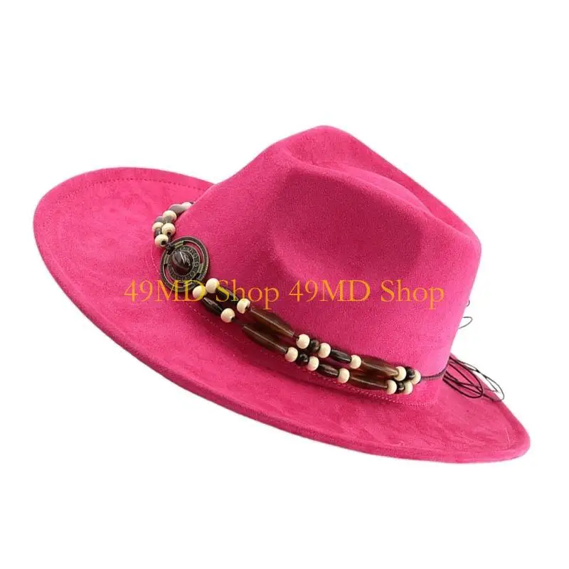 

49MD Этническая Панама Шляпа Джаззи Шляпа Ролевой Костюм Шляпа Карнавалы Партии Реквизит Головные Уборы