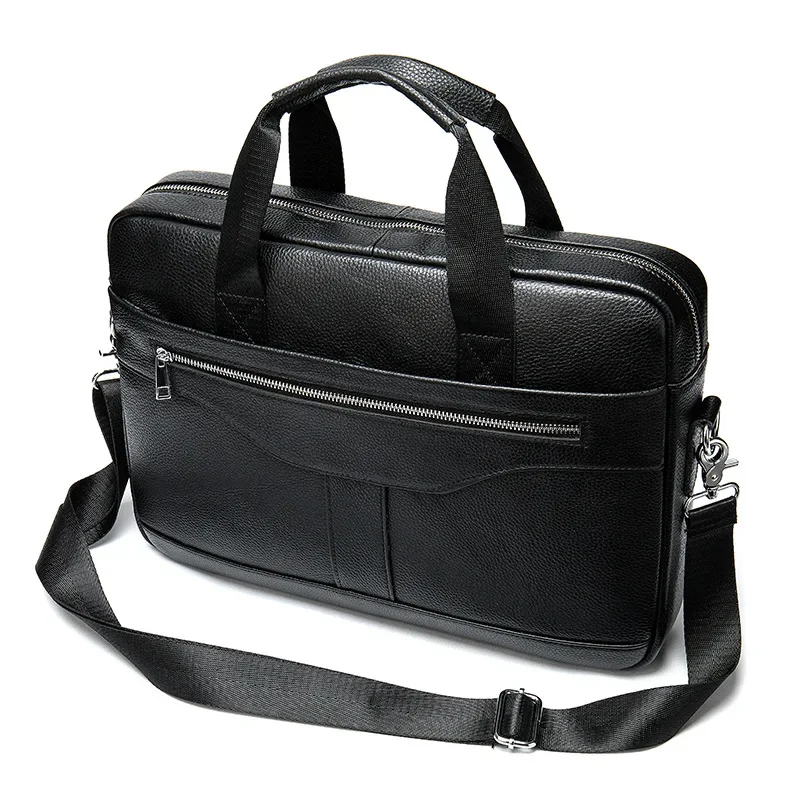 Men's genuine leather briefcase Men's business messenger bag Retro first-layer cowhide laptop bag