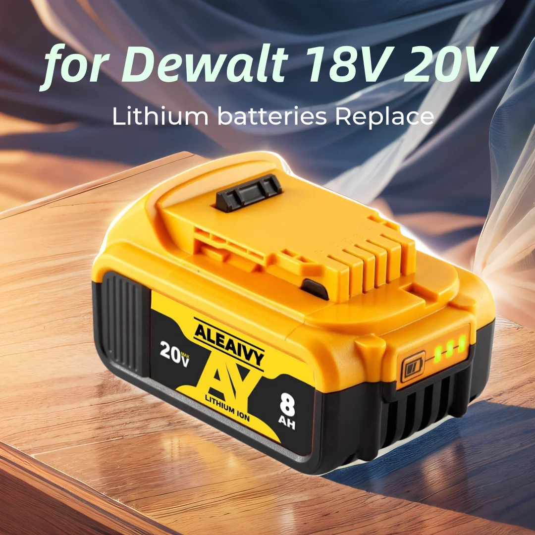 Aleaivy Battery for Dewalt 18V 20V Power Tools Rechargeable Electric Tool Accessories Lithium Batteries Replace DCB200 DCB184