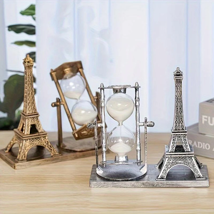 

Creative Retro Eiffel Tower Hourglass Statue Home Office Desk Decoration Crafts Ornaments Festive Gifting Gift