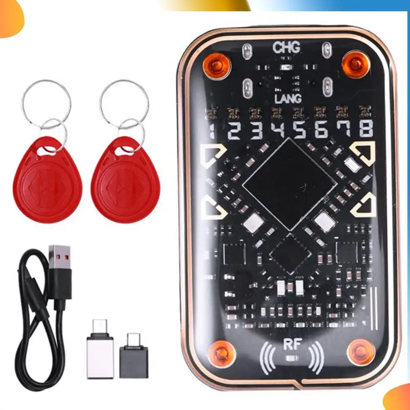 B48A Chameleon Ultra V2.0 RFID Smart Chip Reader Smart Card Emulator+2X8268 Keychain 125K 13.56M Card Decode NFC Duplicator