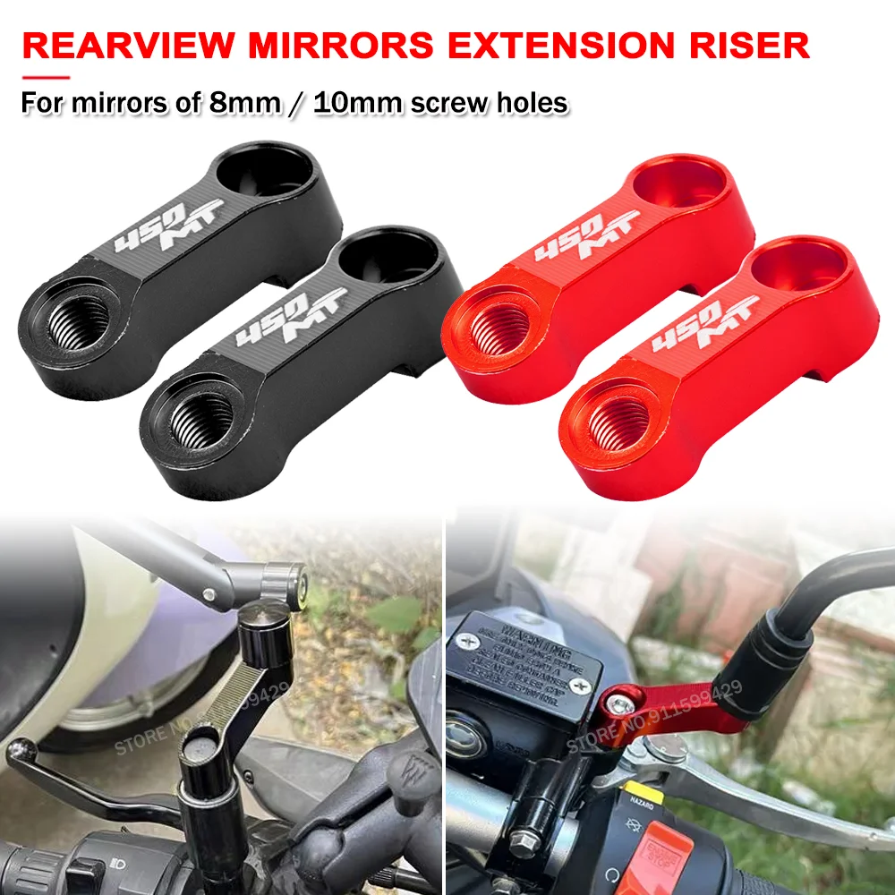 

Motorcycle Rearview Mirrors Extension Riser Side Mirror Extend Adapter Accessories For CFMOTO 450MT MT450 CF 450 MT 2024 2025