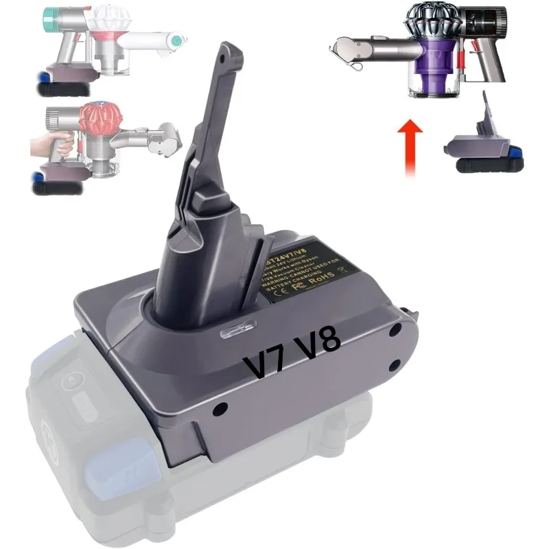 

KBT24V6 KBT24V7V8 Battery Adapter for KOBALT 24V Li-ion Batteries Converting To for Dyson V6 V7 V8 Series Animal Vacuum Cleaners