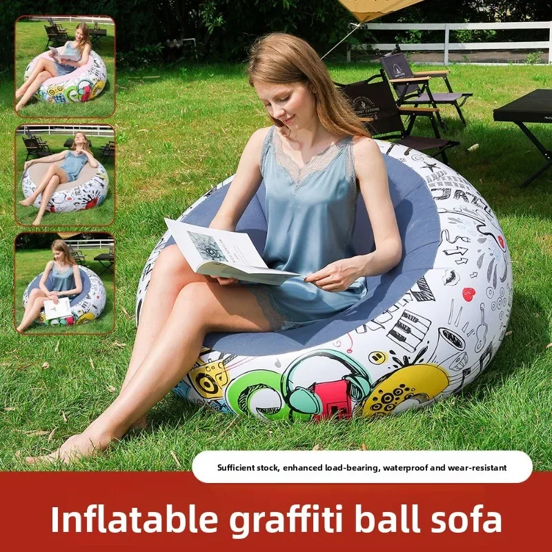 Inflatable Lazy Sofa Music Festival Outdoor Sofa Foldable Cushion Macaron Sofa