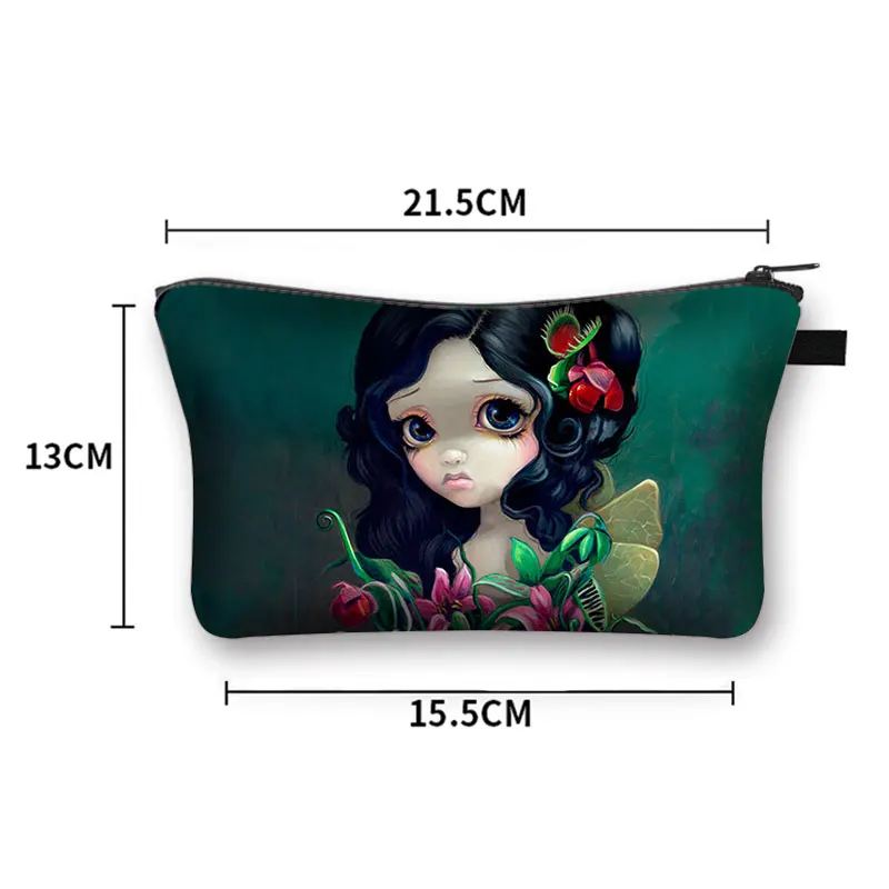 Gothic Skull Cosmetic Case Women Fashion Makeup Bag Girl Cosmetic Bag Large Toiletry Bag Zipper Pouch Travel Organizer Bags