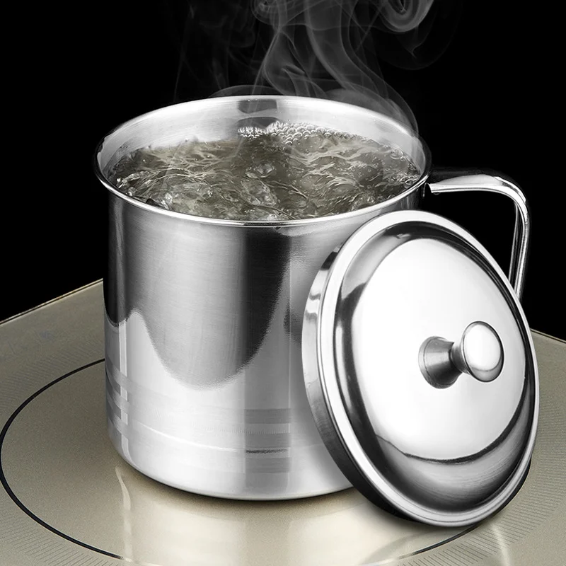 

304 Stainless Steel Mug Drinking Cup With Lid And Handle Milk Cup Outdoor Portable Picnic Utensils Drinking Coffee Tea Water Cup