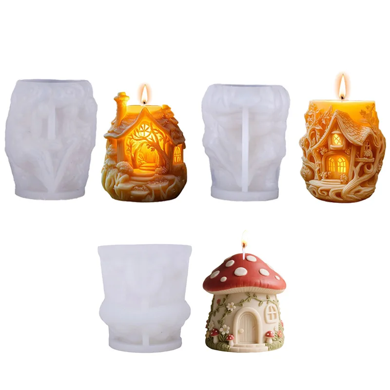 

Силиконовая форма для свечей в виде грибного домика, 1 шт., для изготовления ароматических свечей, мыла, декора из смолы, для домашнего декора