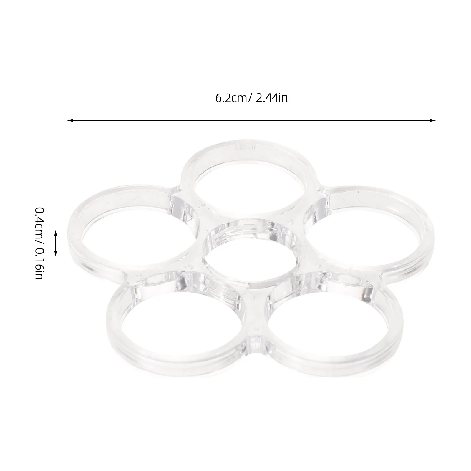 4Pcs Reusable Flower Arrangement Holder 6-Hole Clear Plastic Floral Ring Insert for Vase Flower Stem Support Wedding Home Decor