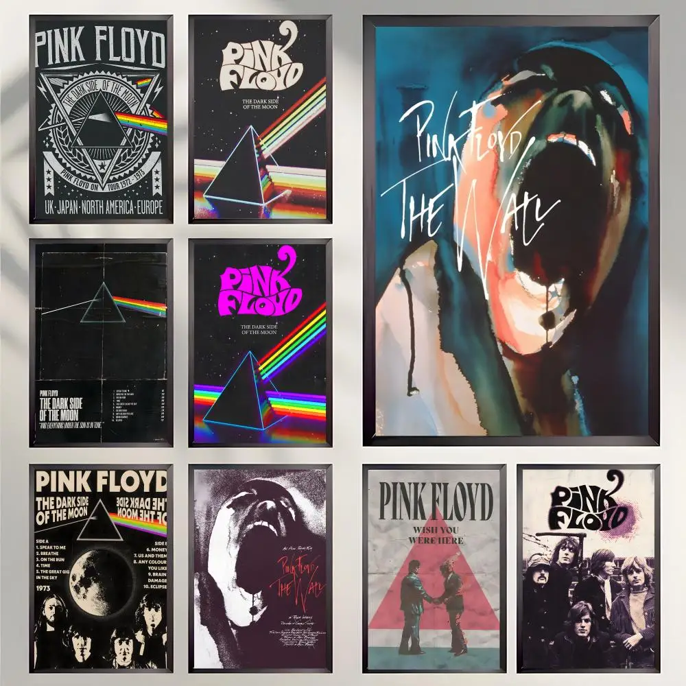 Band Pink Floyd Poster Self-adhesive Art Waterproof Paper Sticker Coffee House Bar Room Wall Decor