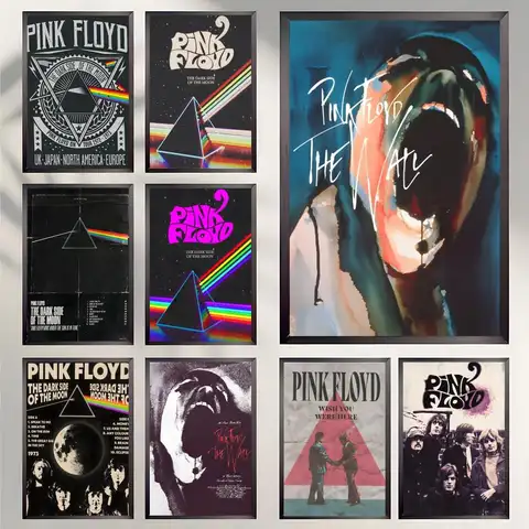 Band Pink Floyd Poster Self-adhesive Art Waterproof Paper Sticker Coffee House Bar Room Wall Decor