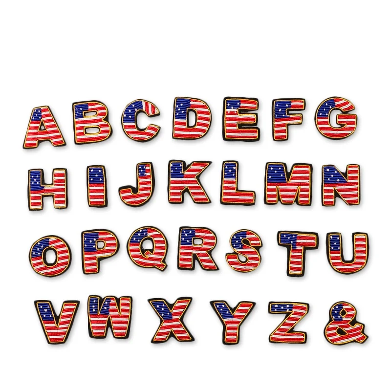 Handbestickte Abzeichen, Armband-Applikation für Mantel, Hose, Tasche, Brosche, Broche de Letter Brookée вы Daug Muhliq