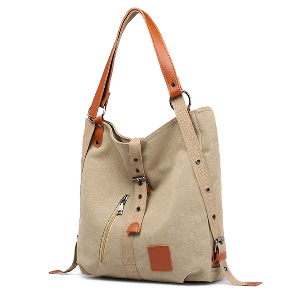 Vintage 2 Way Canvas Totes Bag Large Canvas Duffel Bag Travel Tote Weekend Bags For Women