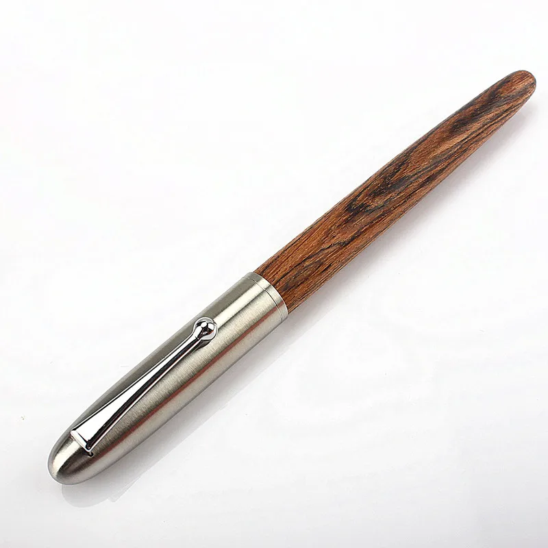 Luxury Brand Wood Fountain Pen 0.38mm Nib Calligraphy Pens Writing Metal Wooden Gifts Stationery Office School Supplies