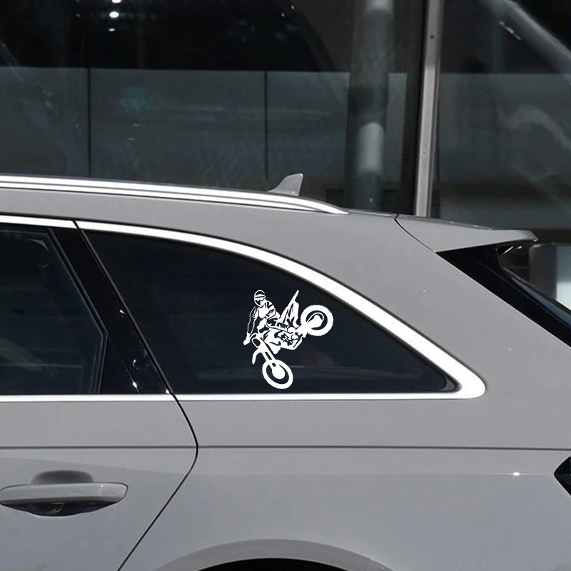15.6x14.1CM Motocross Car Stickers Vinyl Reflective Car Styling Decals Black / Lase