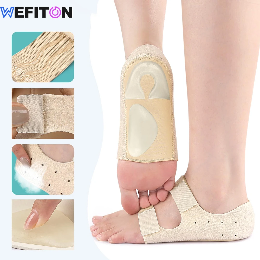 1 Paar Gel-Fersenschoner mit Fußgewölbestütze für Plantarfasziitis – Schmerzlindernde Polster für Achillessehnenentzündung, rissige Fersen