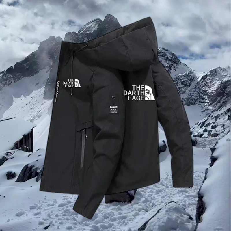 2026 All Season Universal Fashion Outdoor Sports Adventure Zipper Hooded Pocket Jacket Daily Street Walk Men' Casual Printed Top