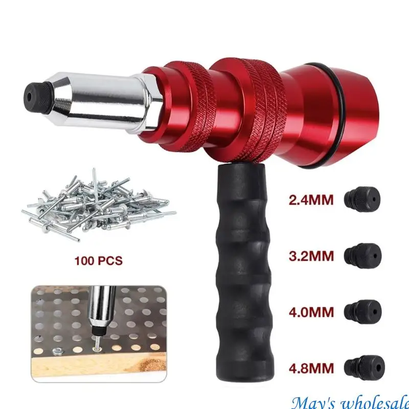 Adaptateur pistolet à rivets haute Performance, tête Conversion avec 100 Rivets, améliore stabilité poignée pour