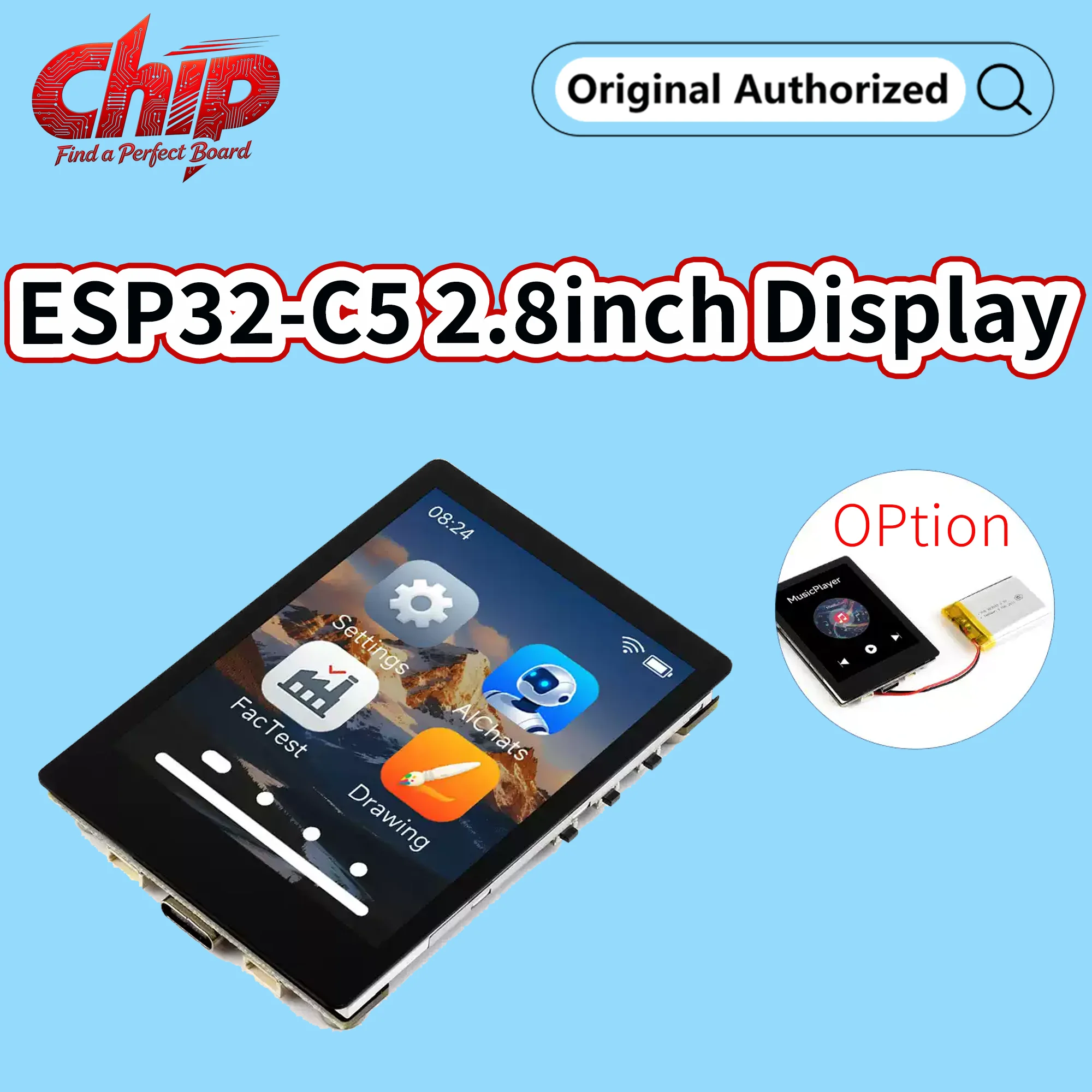 Waveshare ESP32-C5 2.8inch IPS Capacitive Touch Display Integrates SPI Interface Display, 240 × 320 Resolution, Multiple Periphe