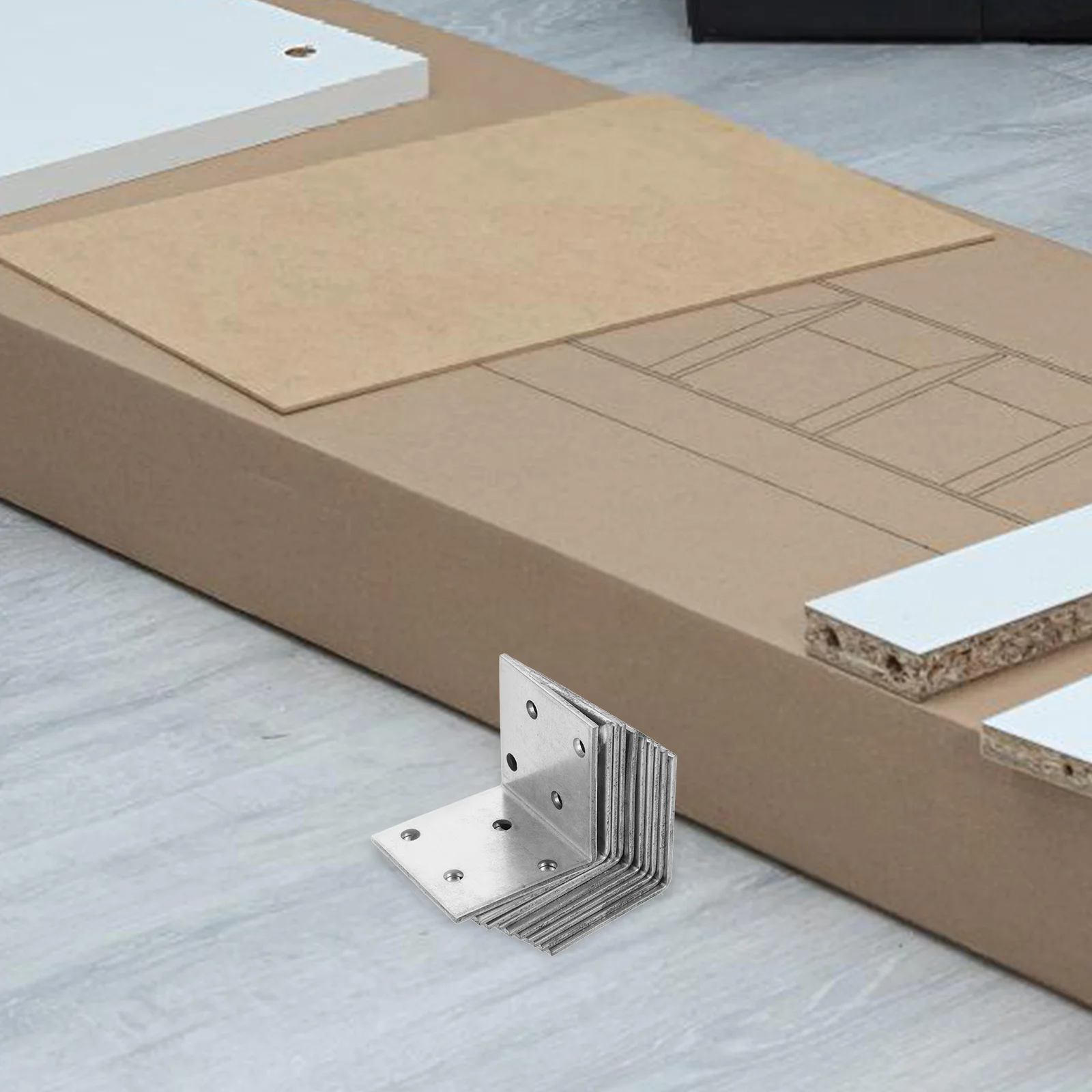 

10pcs Galvanized Iron Angle Brackets Heavy Duty Corner Connectors For Cabinet Furniture Shelf Support Corrosion Resistant Strong