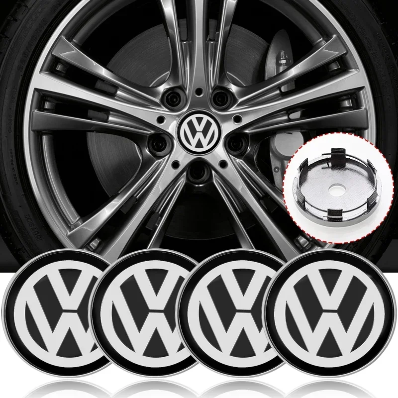 4pcs 56/60mm Car Wheel Center Hub Cap Car Rims Dust-proof Cover Hubcaps For Volkswagen Tiguan Golf-4 5 6 7 MK6 B5 B6 B7 Polo