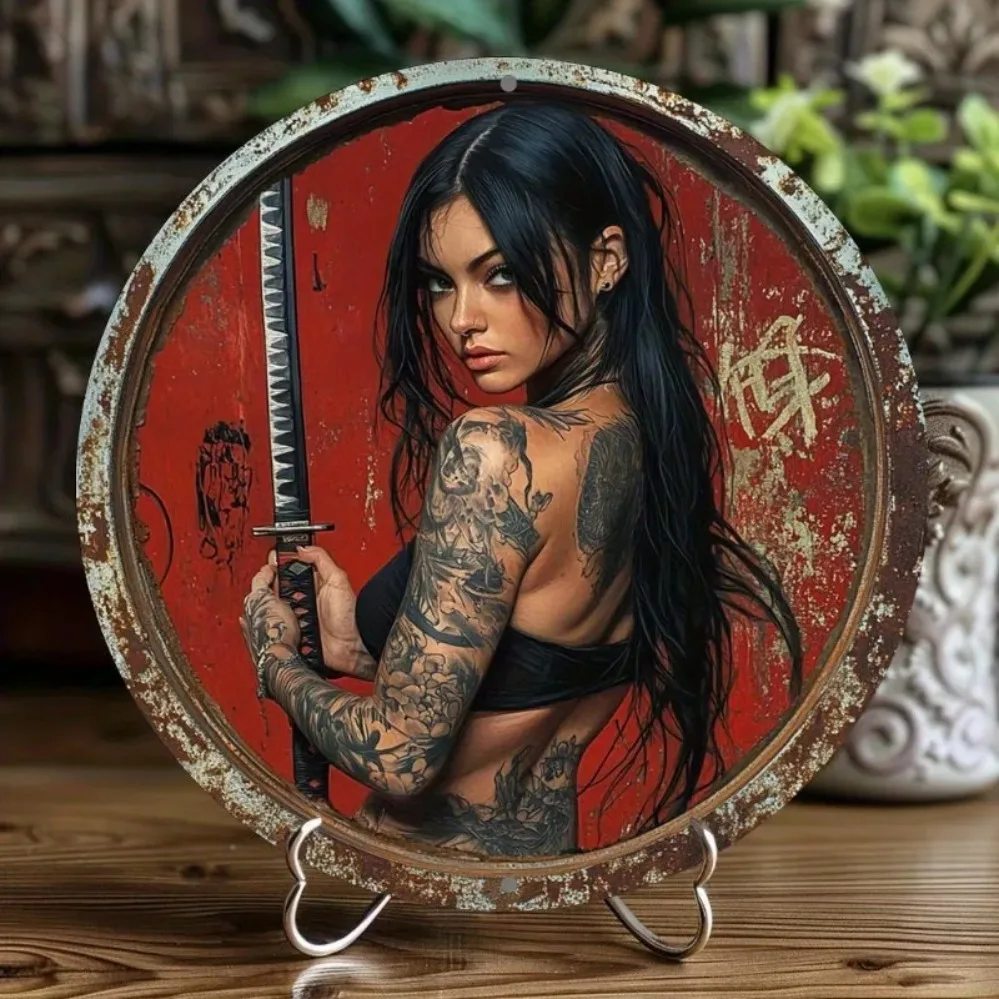 Valkyrie Warrior Aluminum Wall Art, Metal Sign with Pre-Drilled Holes, Easy Install 2D Wall Decor for Home