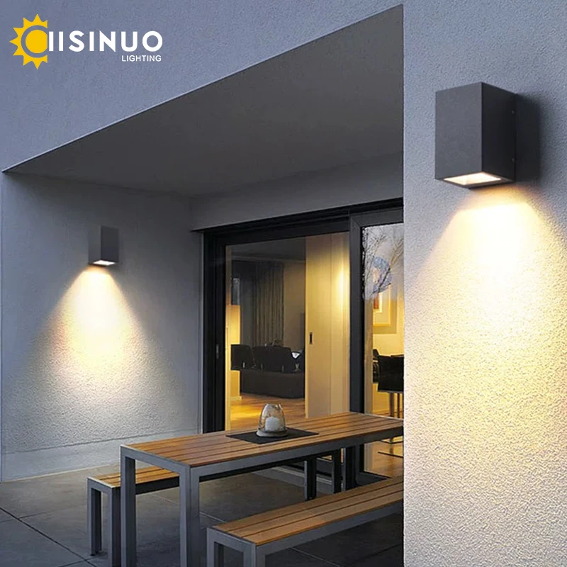 Outdoor Wall Light IP65 Waterproof Die-cast Aluminum Corridor Lighting Tool-Free Installation for Garden Villa Porch Garden Deco
