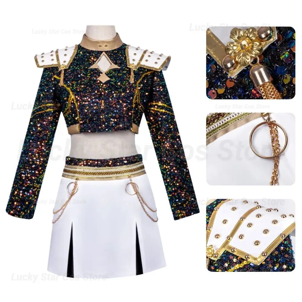 أطفال بنات رومي زوي ميرا شيطان الصيادين K-pop تأثيري فانتازيا زي للأطفال المعبود لعب الأدوار الزي هالوين كرنفال البدلة