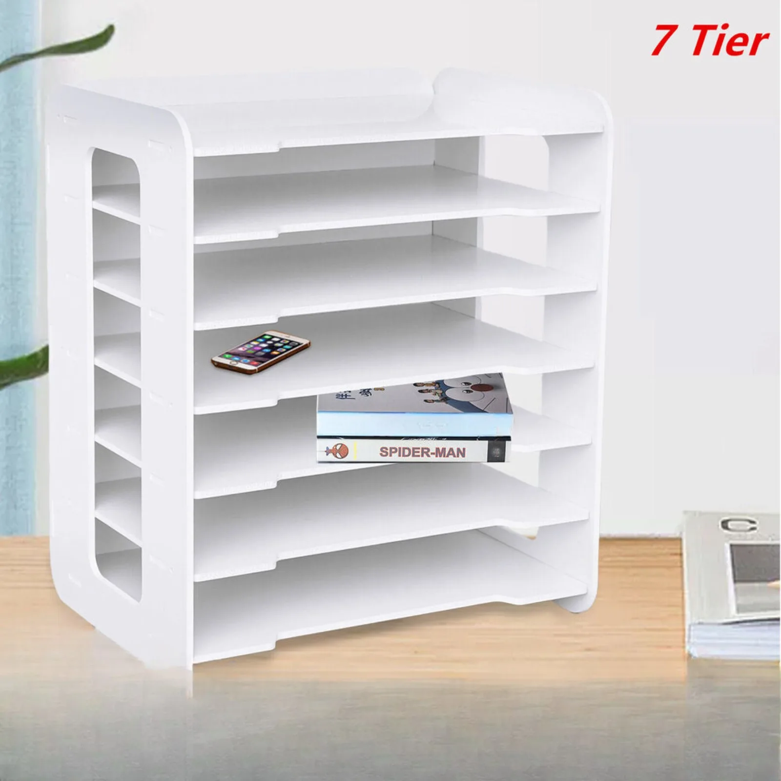 US 7-Layer Desktop Storage Paper File Rack Document Storage Rack Office Household New Products -