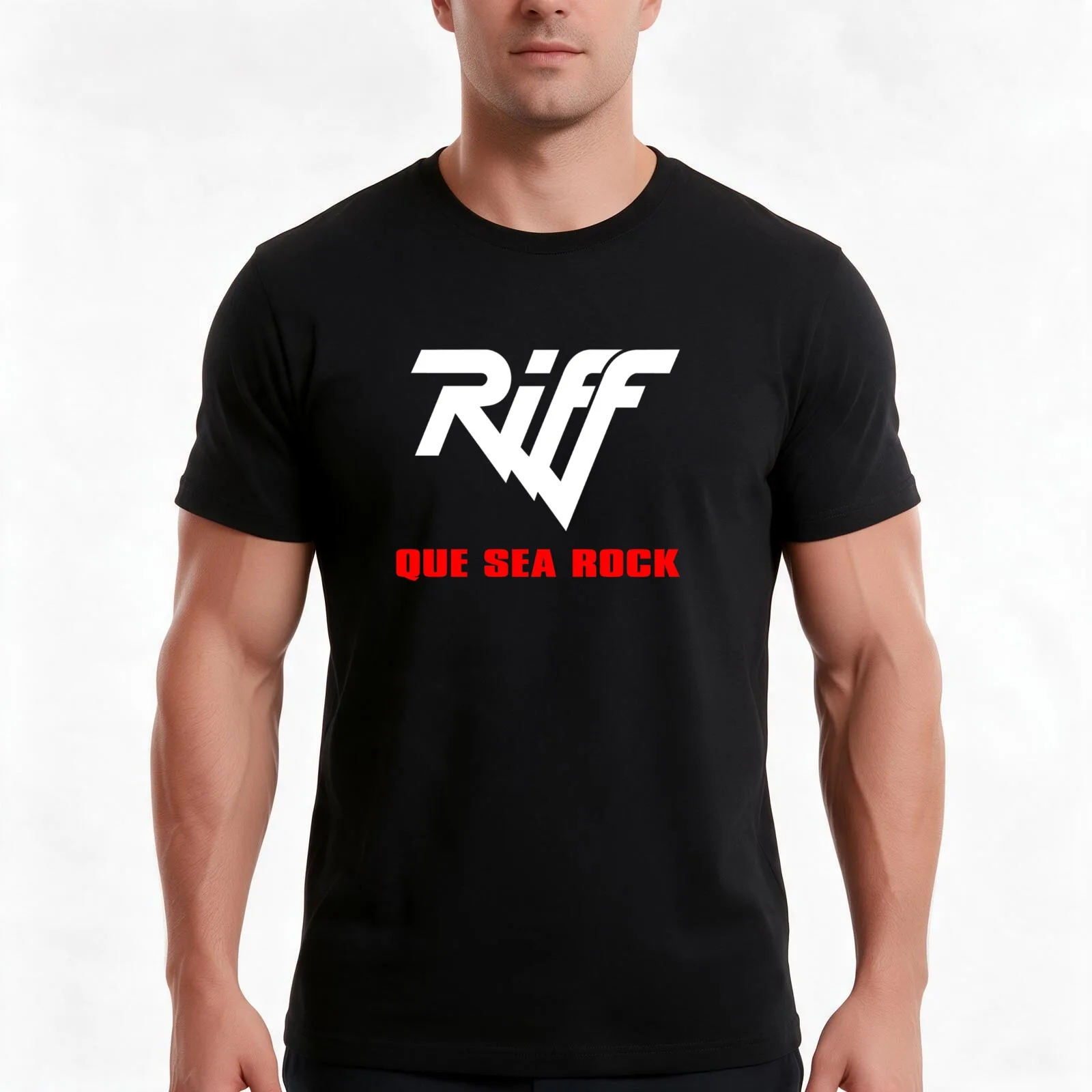 Riff Que Sea Rock T-Shirt, Summer Casual Cotton Tee, Oversized Streetwear Tops, Vintage Graphic Print, Loose Fit Short Sleeve