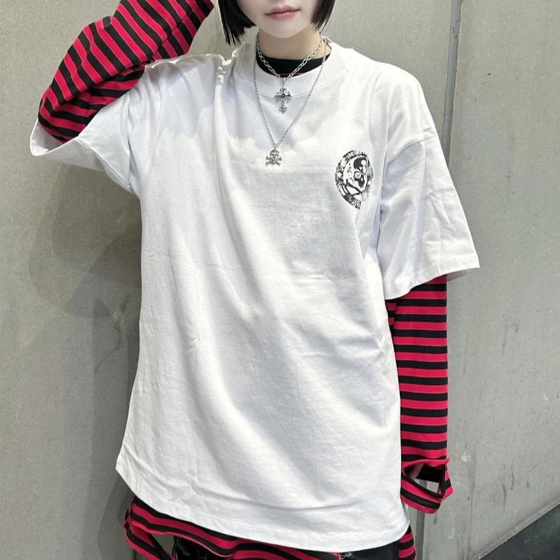 Death Of Devil Gothic Vintage Print Grunge Emo Girls Aesthetic Y2k Clothes Men Women Cotton T-shirt Harajuku Casual Streetwear
