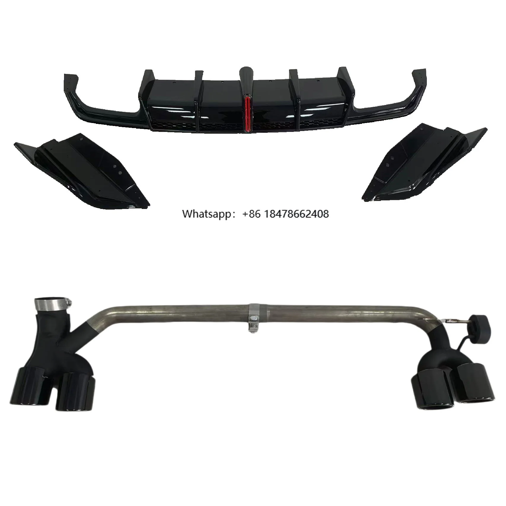 

VTEN Style Body Kit Rear Diffuser Spoiler LED Light Rear Bumper Lip With Exhaust Pipe for X1 U11 2024+