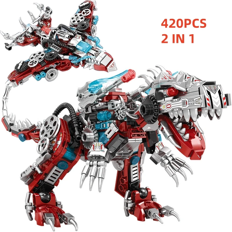 2IN1 Jurassic Mechanical Indominus Rex Dinosaur Building Blocks City Fighter Dino Park World Model Bricks Children Toy