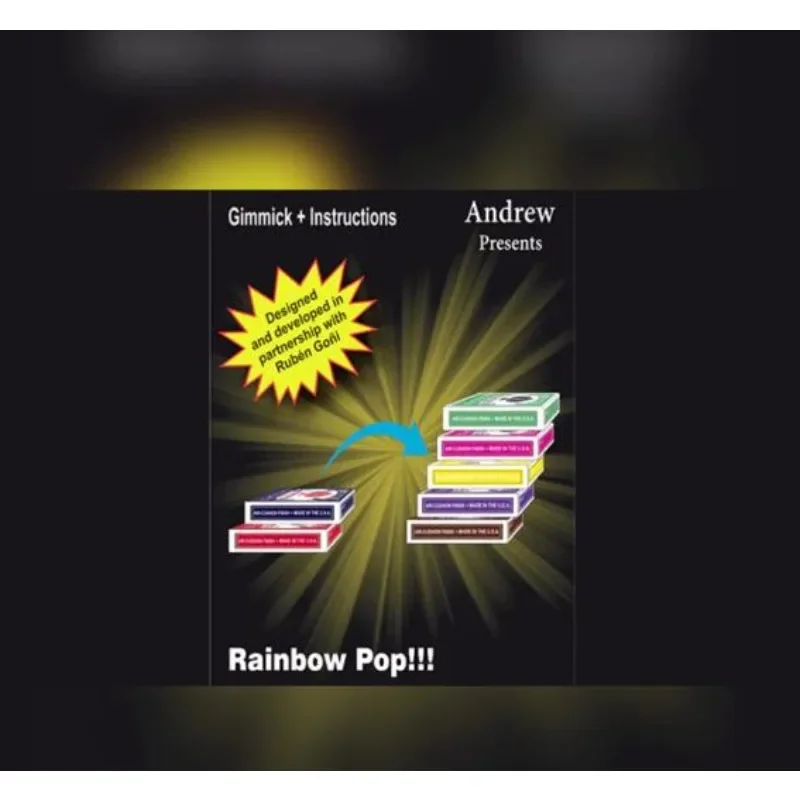 RAINBOW POP (Gimmicks and Online Instructions) By Andrew Magic Poker Card Magic Tricks Illusions Street Magia Props Magician Fun