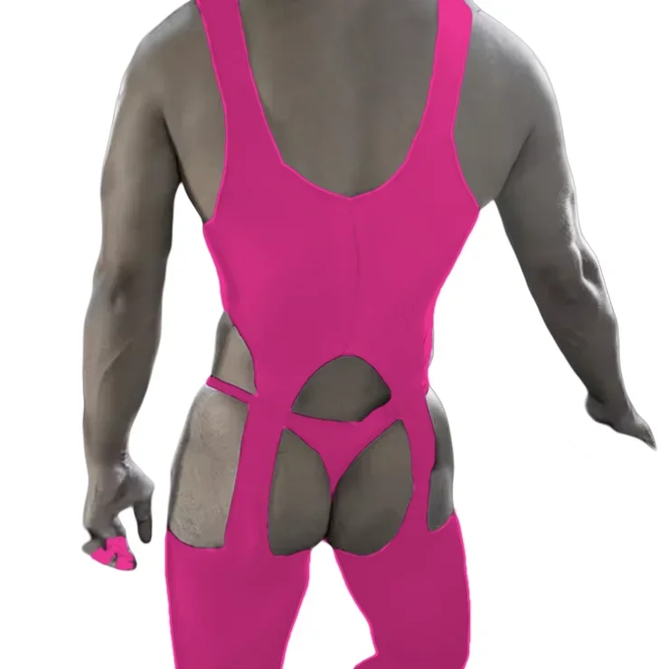 Güçlü erkek Bodystockings Erotik Erkek Bodysuits Crotchless Seksi Gecelik Adam Tulumlar Beyefendi Pijama Dropshipping