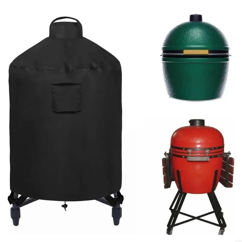 Water Resistant BBQ Cover Size 48x35 Inches Polyester Fabric Cover Design for Snow Rain Includes Straps