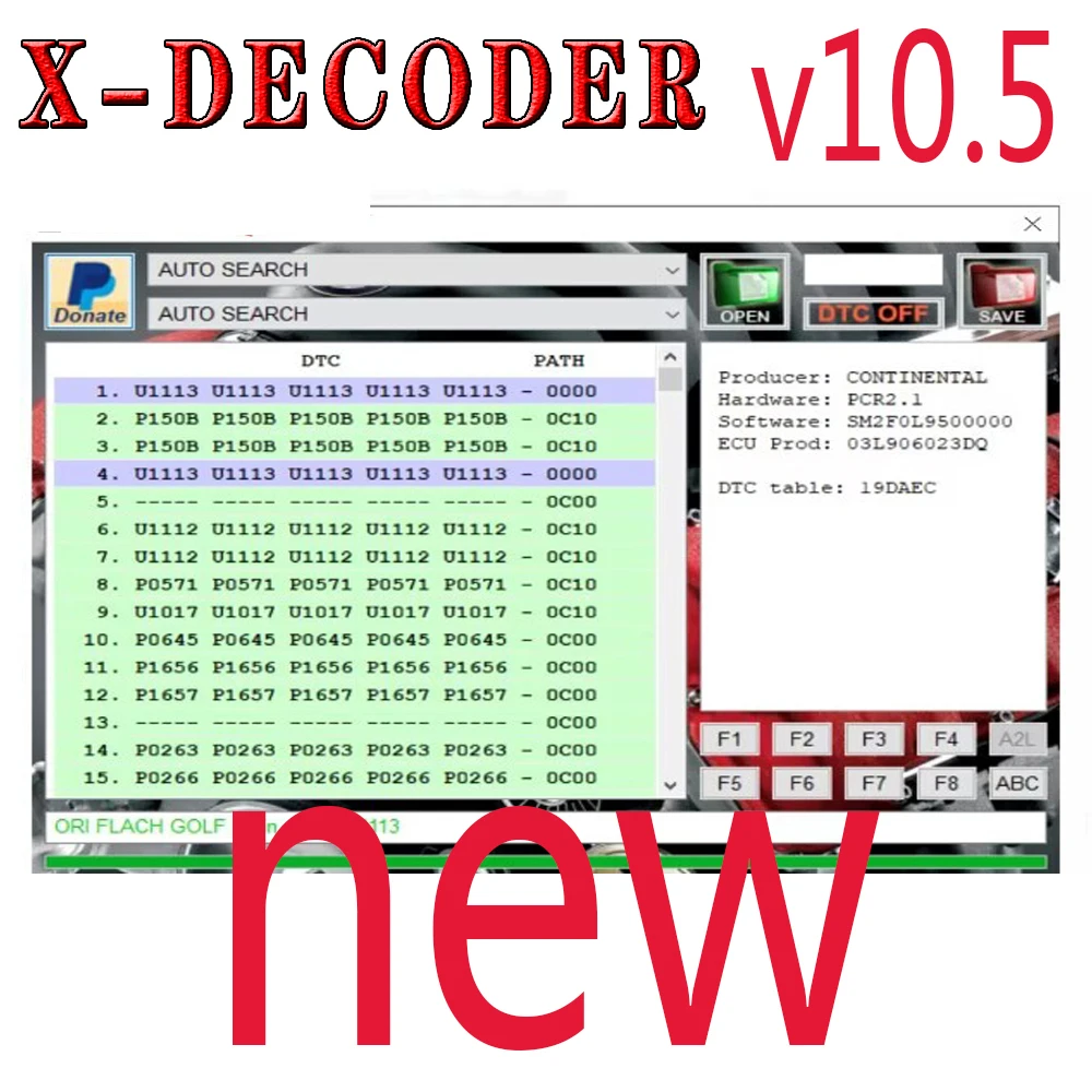 Xdecoder 10.5 pk 10.3  with Remover Crack D-TC OFF Software Full Verison for Hyundai  EDC15 EDC16 EDC17 Xdecoder