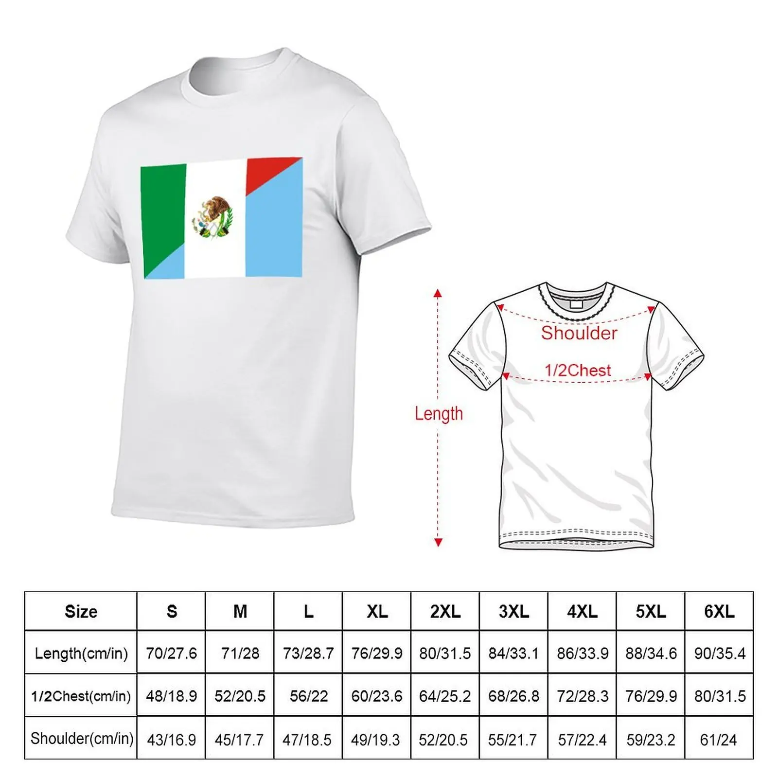 mexico guatemala flag T-Shirt anime tshirt cotton t shirts man 100% T-Shirt