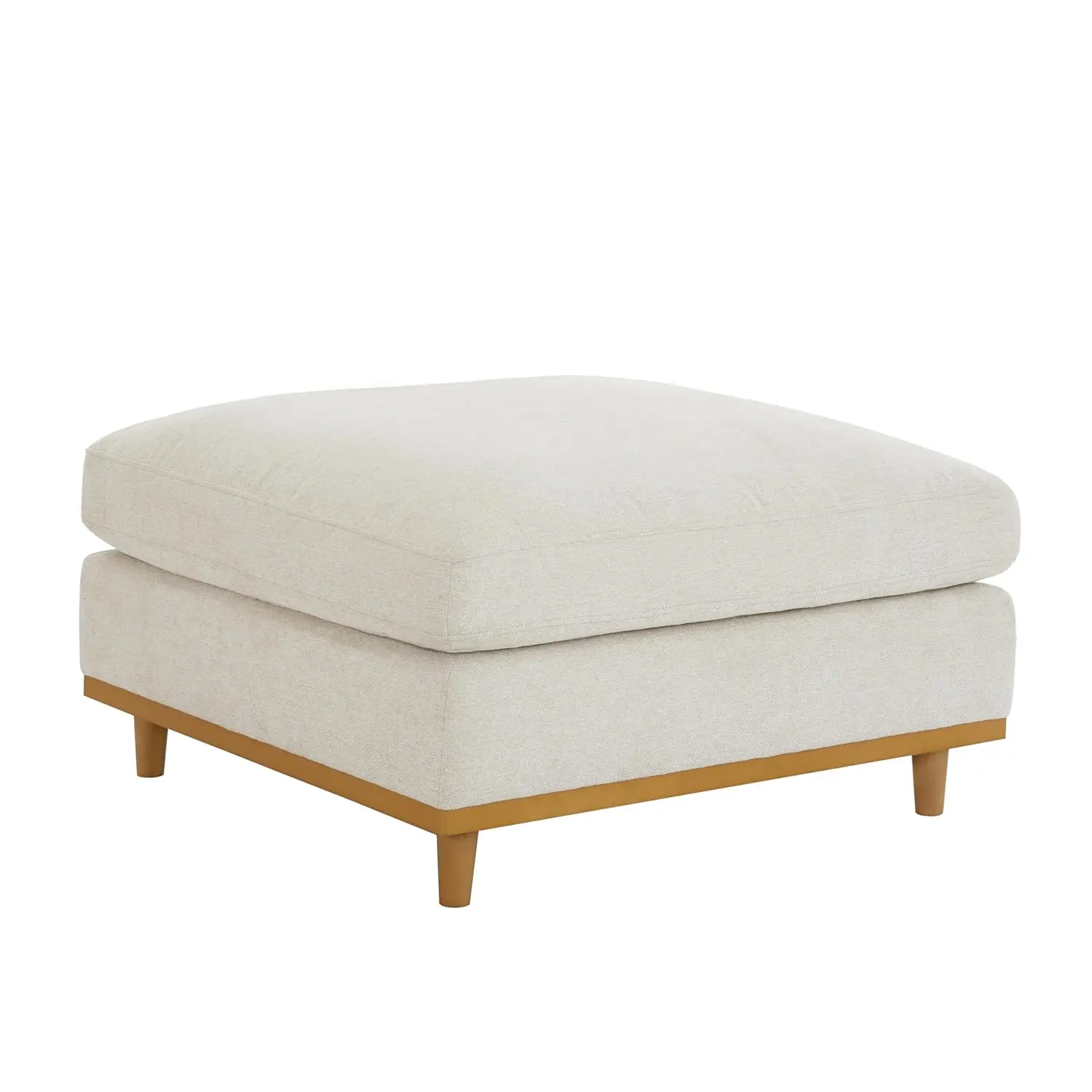 35 Inch Down Filled Modular Ottoman for Sectional Sofa, Linen, Customized